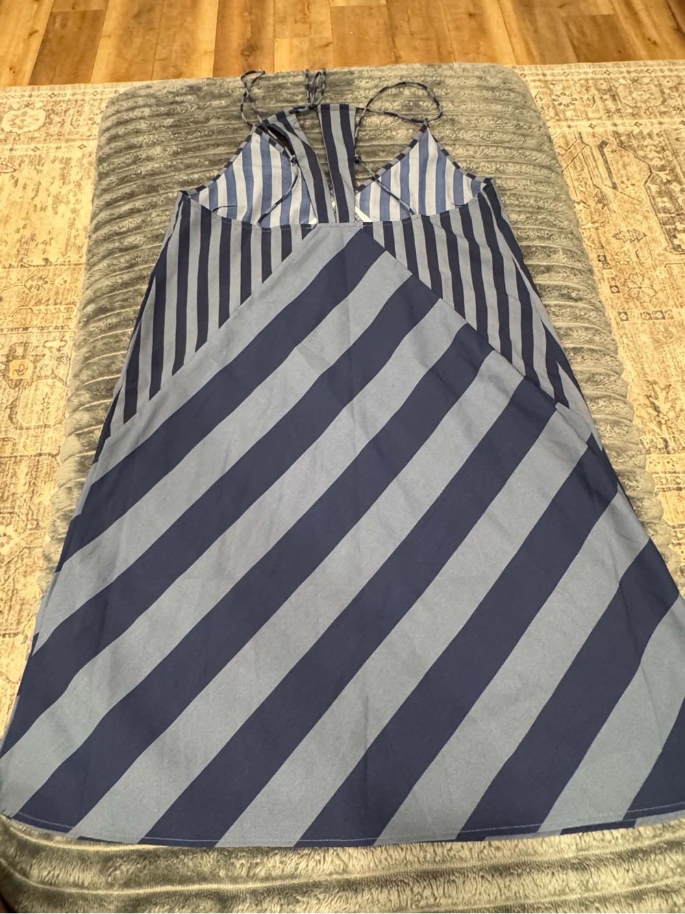 Vintage Abercrombie & Fitch Navy and Gray Striped  One-Piece
